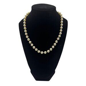 Faux Pearl Necklace With Gold-Toned Clasp Elegant Beaded Strand